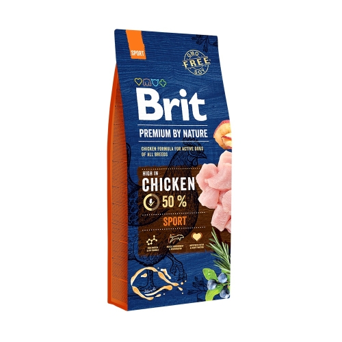 BRIT Premium Sport sausā barība suņiem, vista, 15kg