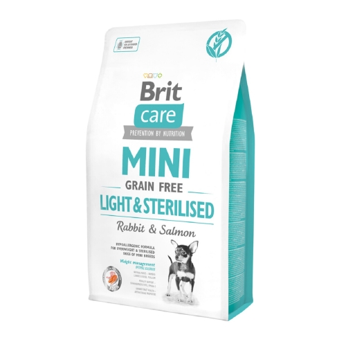BRIT Care Mini Light&Sterilised sausā barība suņiem,trusis/lasis,2kg