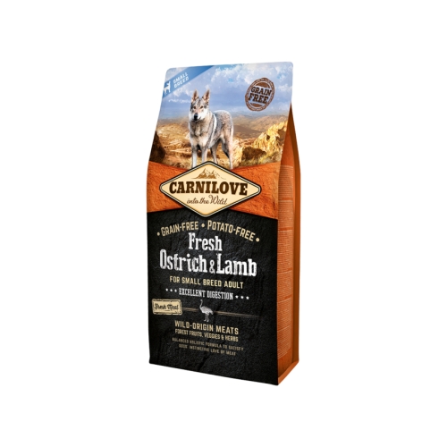CARNILOVE Fresh Small sausā barība suņiem, strauss/jērs, 6kg