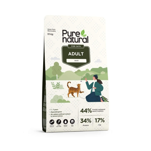 PURENATURAL sausā barība kaķiem, pīle, 10kg