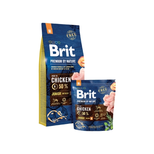 BRIT Premium sausā barība vidējo šķirņu kucēniem, vista 15 kg