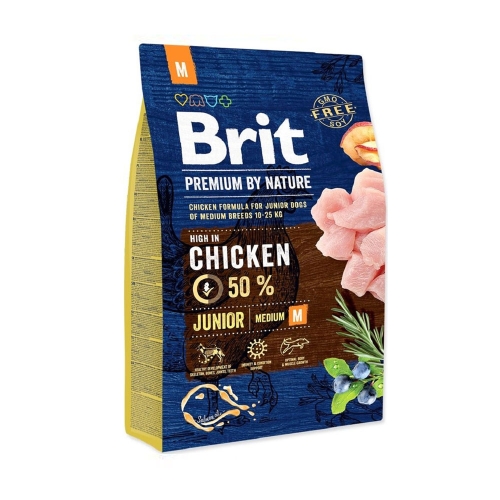 BRIT Premium barība vidējo šķirņu kucēniem, vista, 3 kg