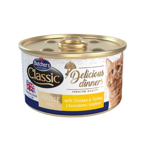 Butchers Classic Delic.Dinner vist/tīt.gaļas kons.kaķiem, 85 g