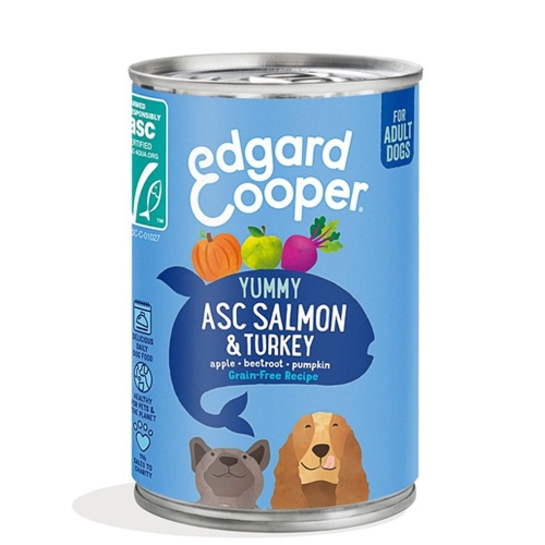 EDGARD COOPER mitrā barība suņiem, lasis/tītars, 400g