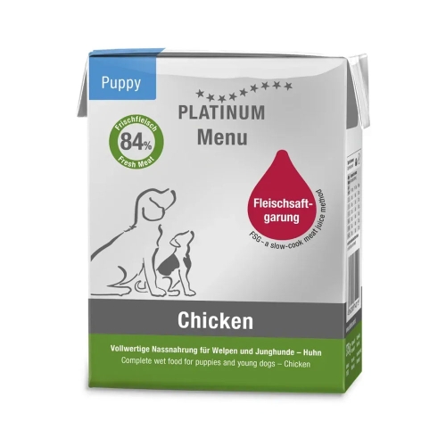 PLATINUM Puppy mitrā barība kucēniem, vista, 375g