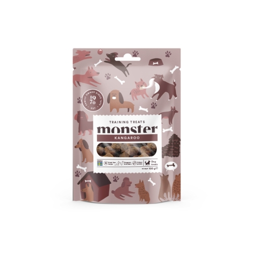 MONSTER gardumi suņiem, ķengurs, 100g