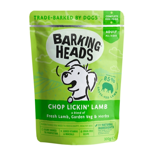 BARKING HEADS Bowl Lickin Lamb mitrā barība suņiem, 300 g