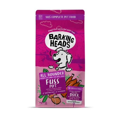 BARKING HEADS All Hounder Duck sausā barība suņiem, pīle, 2kg