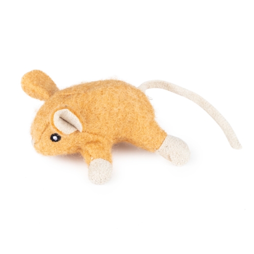 LITTLE&BIGGER Wool Mouse rotaļlieta kaķiem, brūna