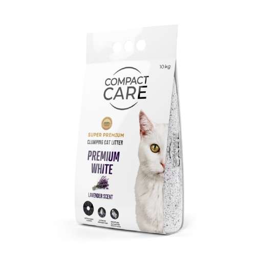 COMPACT CARE Premium White pakaiši kaķiem, 10kg, lavanda