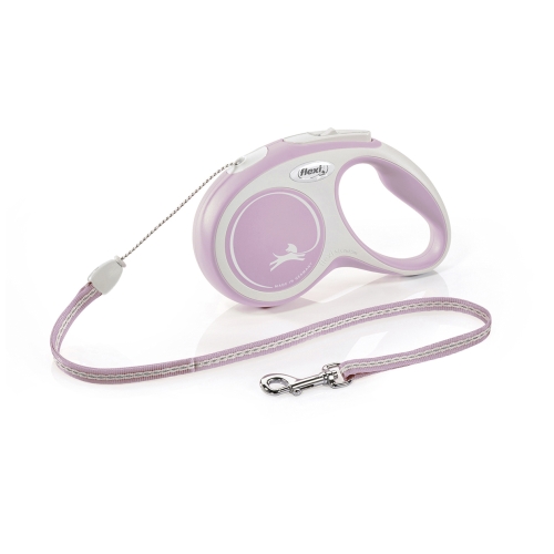 Flexi New Comfort virves pavada suņiem, S izmērs, 5m, rozā