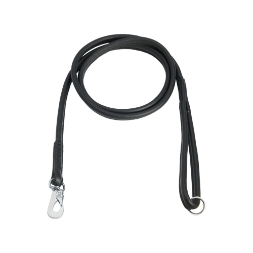 FEEL LEATHER Round pavada suņiem, 6 mm x 180 cm, melna