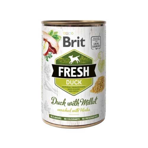 BRIT Fresh mitrā barība suņiem, pīle/prosa, 400g