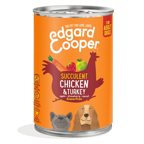 EDGARD COOPER mitrā barība suņiem ar vistas/tītara gaļu, 400 g