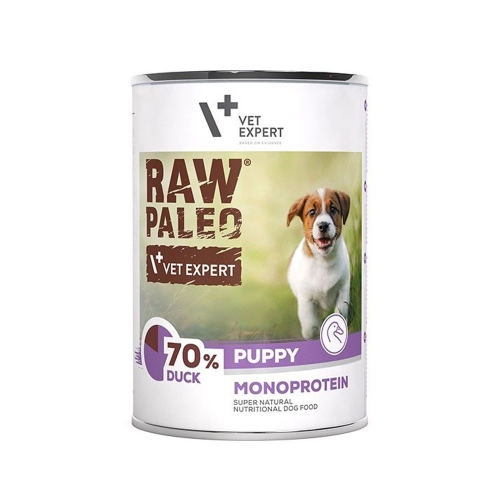 RAW PALEO mitrā barība kucēniem, pīle, 400g