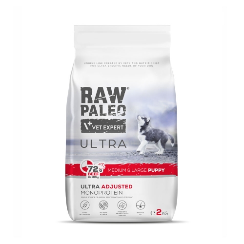 RAW PALEO Ultra Medium/Large sausā barība kucēniem, liell., 2kg