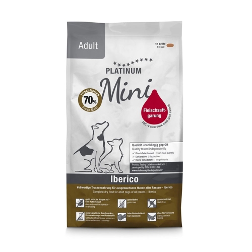 PLATINUM Adult Mini sausā barība suņiem, Ibērijas cūka, 900g