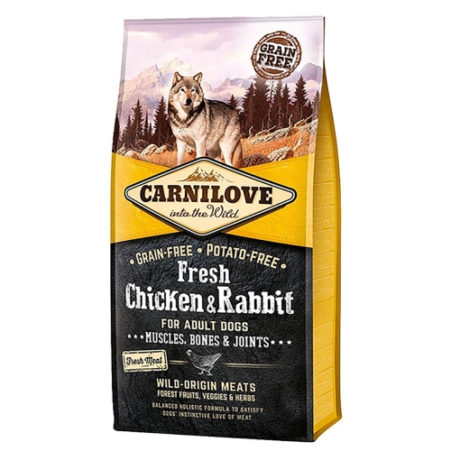 CARNILOVE Fresh sausā barība suņiem vista/trusis 12kg