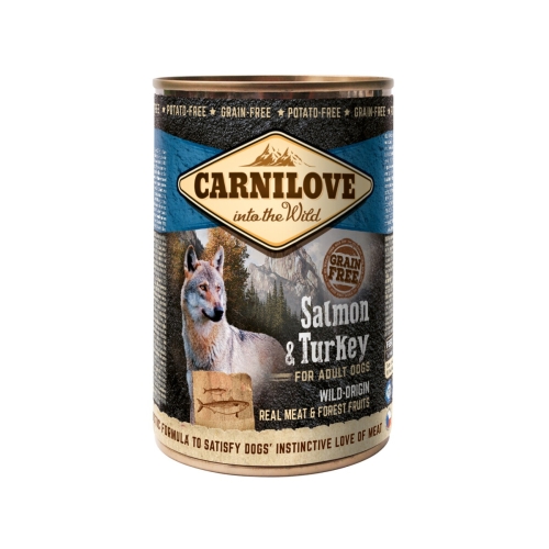 CARNILOVE mitrā barība suņiem, lasis/tītars, 400g