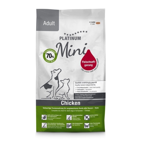 PLATINUM Adult Mini sausā barība suņiem, vista, 900g
