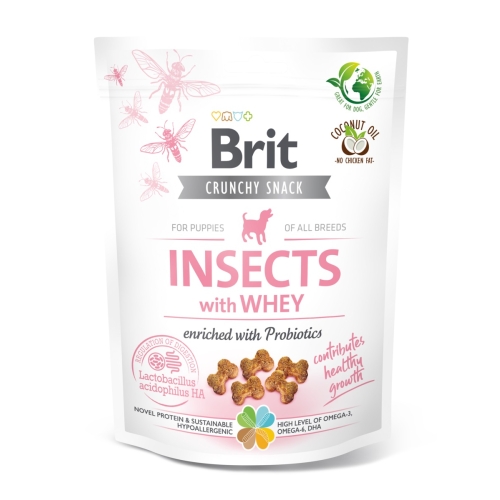 BRIT Crunchy gardumi kucēniem, insekti, 200g