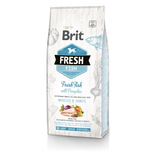 BRIT Fresh Large sausā barība suņiem, zivs/ķirbis, 2,5kg