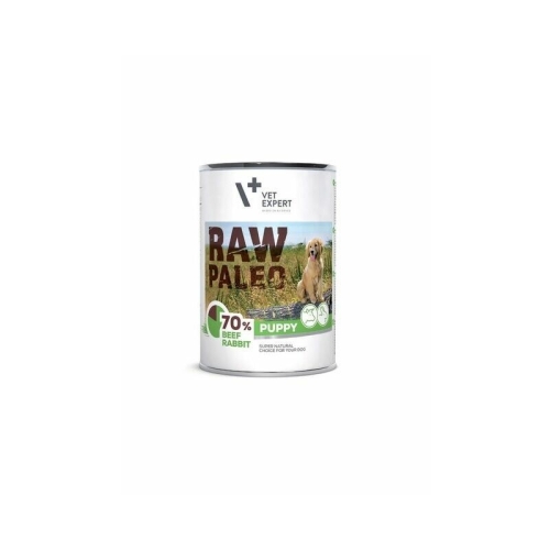 RAW PALEO Puppy mitrā barība kucēniem liellopa/truša gaļa 400g
