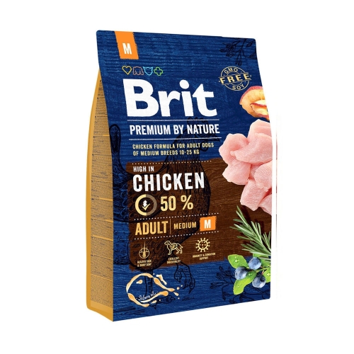 BRIT Premium M sausā barība vidējo šķirņu suņiem, vista 3 kg