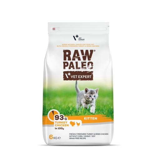 RAW PALEO Kitten sausā barība kaķēniem tītars/vista, 6kg