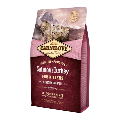 CARNILOVE sausā barība kaķēniem, lasis/tītars, 6kg