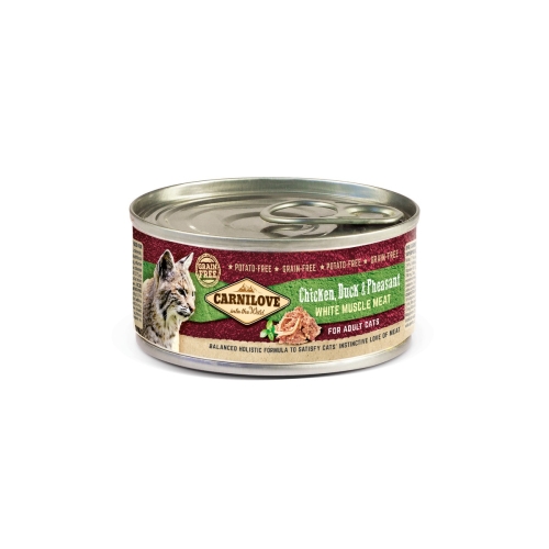 CARNILOVE mitrā barība kaķiem, vista/pīle/fazāns, 100g