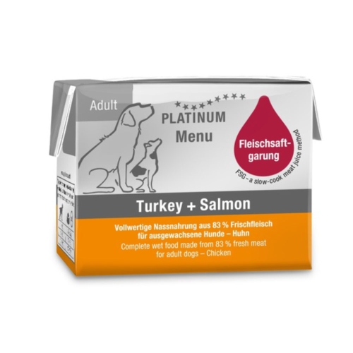 PLATINUM mitrā barība suņiem ar tītaru un lasi, 90g