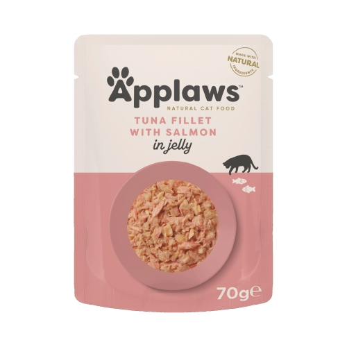 APPLAWS mitrā barība kaķiem, tuncis/lasis želejā, 70g