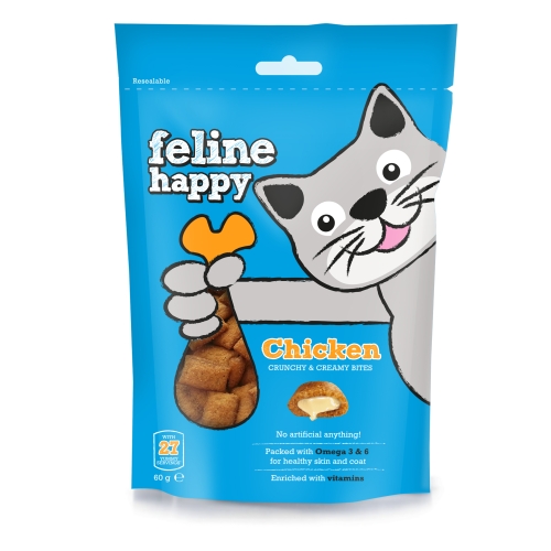 Mark+ Chappell Feline Happy gardums kaķiem, ar vistu 60g