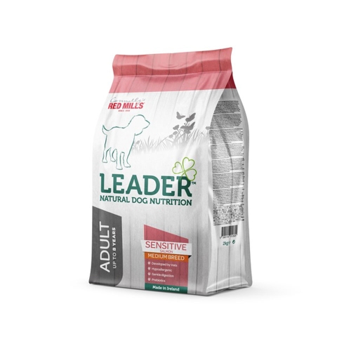LEADER Sensitive sausā barība vidējo šķirņu suņiem, lasis 2kg