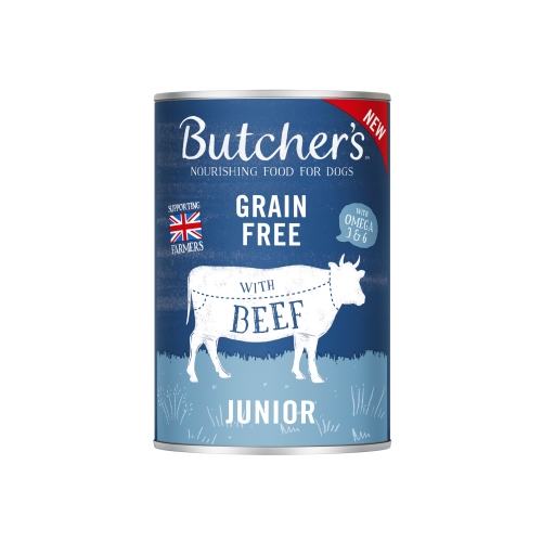 Butcher's Original mitrā barība suņiem ar liellopa gaļas gabaliņiem želejā Junior 400g