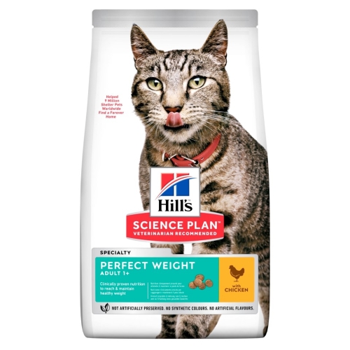 Hills Perfect Weight sausā barība kaķiem ar vistu, 1,5kg
