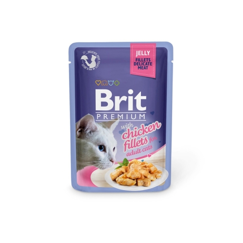 BRIT Premium mitrā barība kaķiem, vista želejā 85g