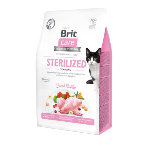 BRIT Care Sterilized barība sterilizētiem kaķiem, trusis, 400g