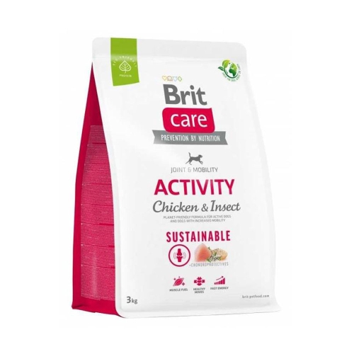 BRIT Care Activity sausā barība suņiem, vista/insekti, 3kg