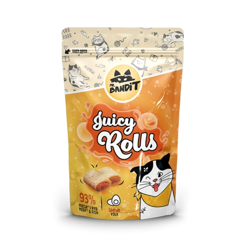 MR.BANDIT Juicy Rolls rullīši kaķiem, olas dze;tenums, 40g