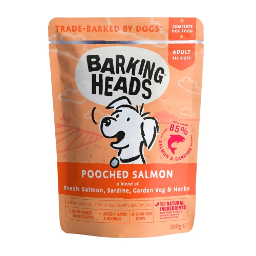 BARKING HEADS Pooched Salmon mitrā barība suņiem, lasis, 300g