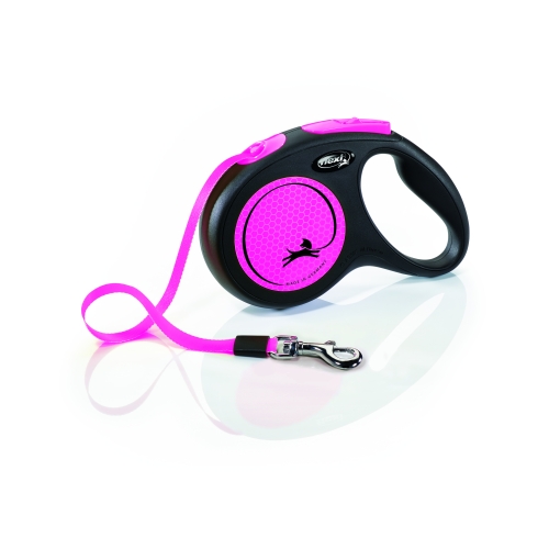 FLEXI Neon lentes veida pavada M/5m, rozā