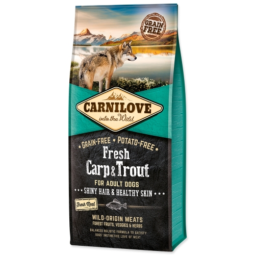 CARNILOVE Fresh sausā barība suņiem karpa/forele 12kg