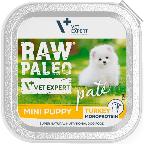 RAW PALEO Mini pastēte kucēniem, tītars, 150g