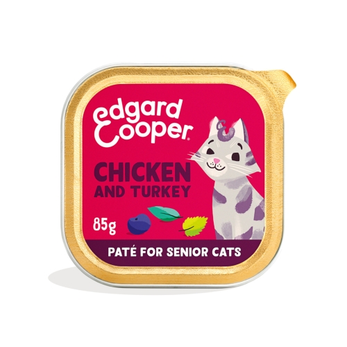 EDGARD COOPER Senior mitrā barība kaķiem, vista/tītars, 85g