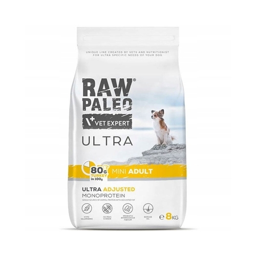 RAW PALEO Ultra Mini sausā barība suņiem, tītars, 8kg