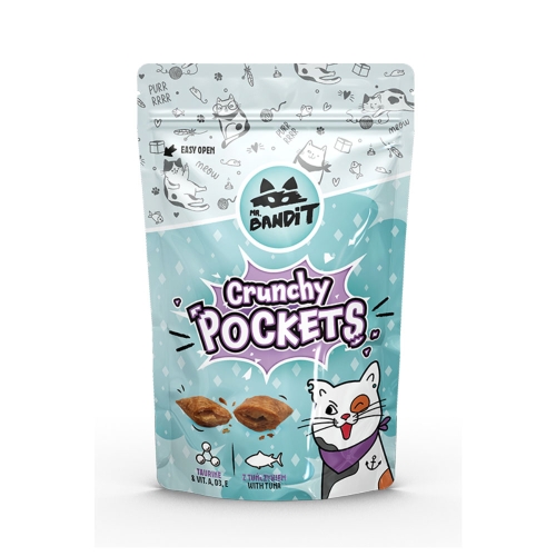 MR.BANDIT Crunchy Pockets kaķiem, tunča pildījums, 40g