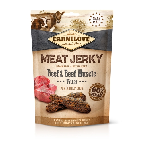 CARNILOVE Jerky suņu gardums, liellopa gaļa 100 g.
