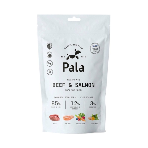 PALA Raw Food kaltēta svaigā barība suņiem, liellops/lasis 100g